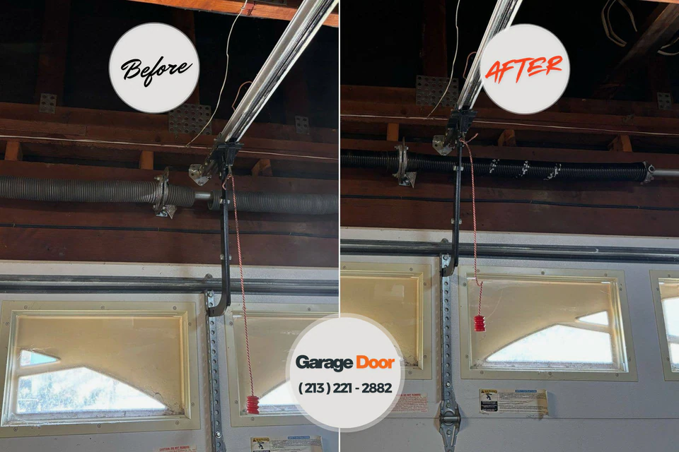 Before and after: garage door repair Kimball, TN